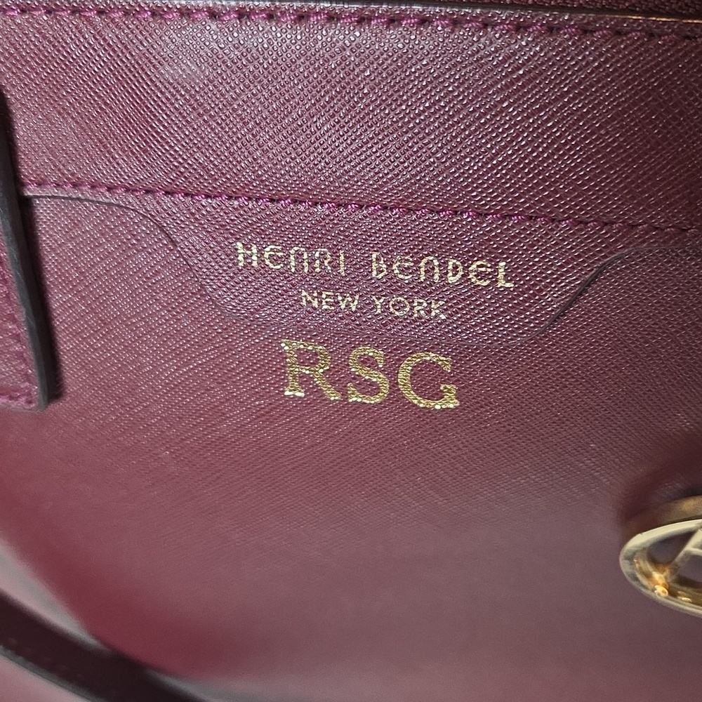 HENRI BENDEL RSG Plum Satchel with Gold Accents - Picture 8 of 8